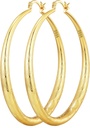 OOOPEL 925 Sterling Silver Hoop pentru femei cercei Gold Hoop Hypoallergenic Diamond-Cut Ripples Proiectat - cercei Hoop non-tarnish mare Hoop (330/40/50/60/70mm)