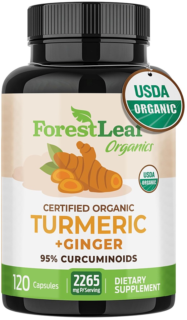 Supliment turmeric Supliment extra Putere 2265mg - Curcumina turmerica Supliment w/BioPerine Pepper negru - Suplimente Tumeric si Ginger, 95% Curcuminoide, Suporturi Imuna si sanatate comuna, 120 Capsuri