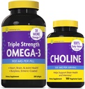 InnovixLabs Choline & Triple Omega-3 Bundle Choline Bitartrat 550 mg (100 capsule) Omega (200 Softgels). Suportă Memorie, Mood, Brain Health & Boost Cognitive.*