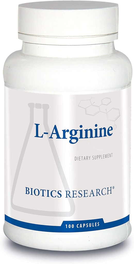 Biotics Research L Arginine, Important Aminoacid, Bloc de constructii pentru muschi, Performanta de exercitii, Suport tesut Connectiv, Antioxidant Booster, Sustine Sanatatea cardiovasculara, 100 Capsule