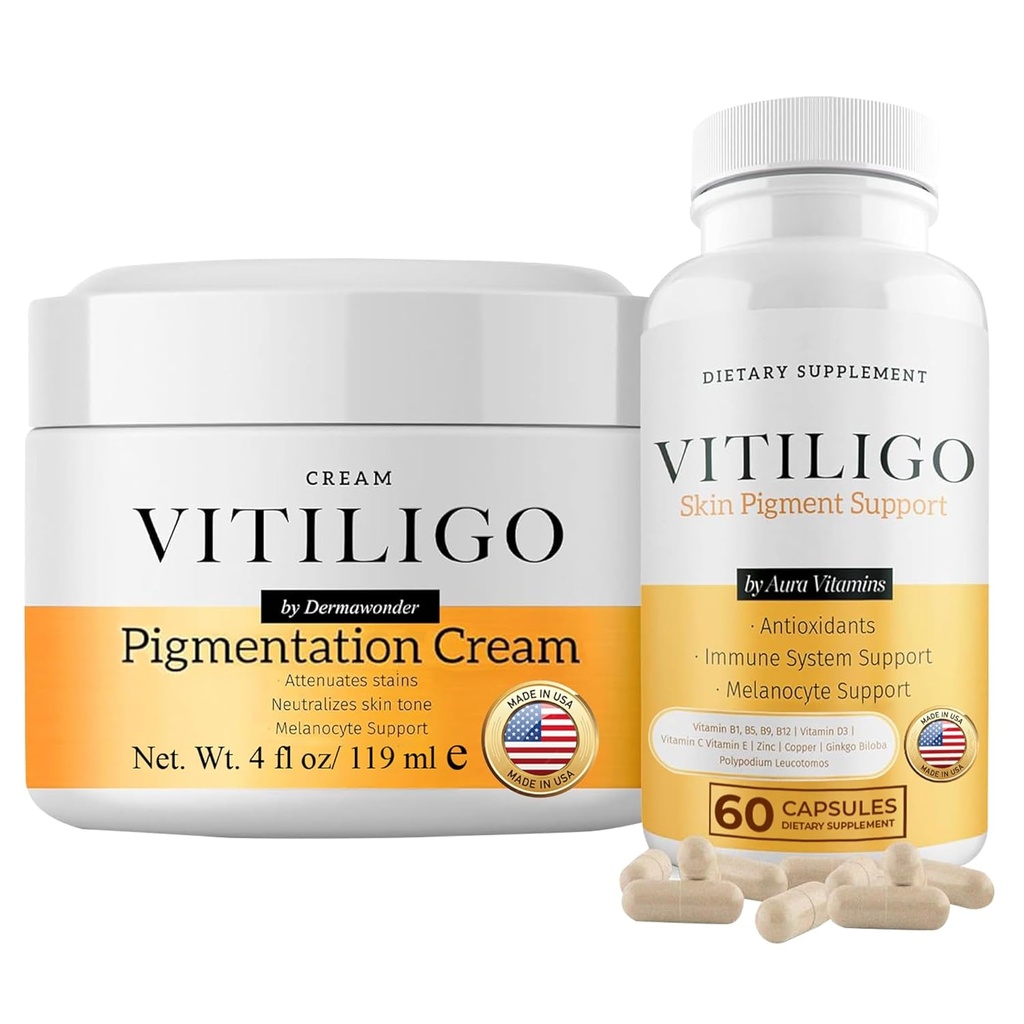 Dermawonder Vitiligo Supliment & Pigment Cream Set 