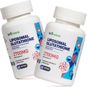 2700 MG Liposomal Glutatione Supliment, Absorbție maximă, forma activă L Glutatione reductază (GSH), cu acid hialuronic, Resveratrol, antioxidant puternic, îmbătrânirea sănătății, 120 Softgels