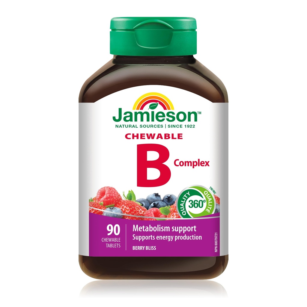 Jamieson Delicious Chewable Formula B Complex Berry Bliss 90 comprimate