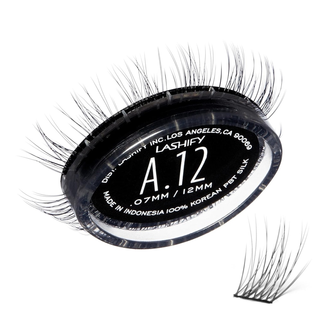 Lashify Amplify 12mm GossamerDIY Extensii geană Refill, negru, Easy False Gene pentru un aspect natural
