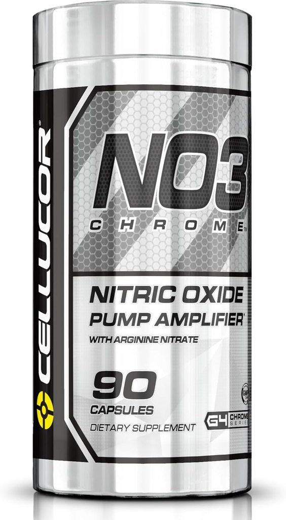 Cellucor NO3 Suplimente de oxid nitric cromic cu Nitrat de arginină pentru pompa musculară și fluxul sanguin, 90 capsule, G4