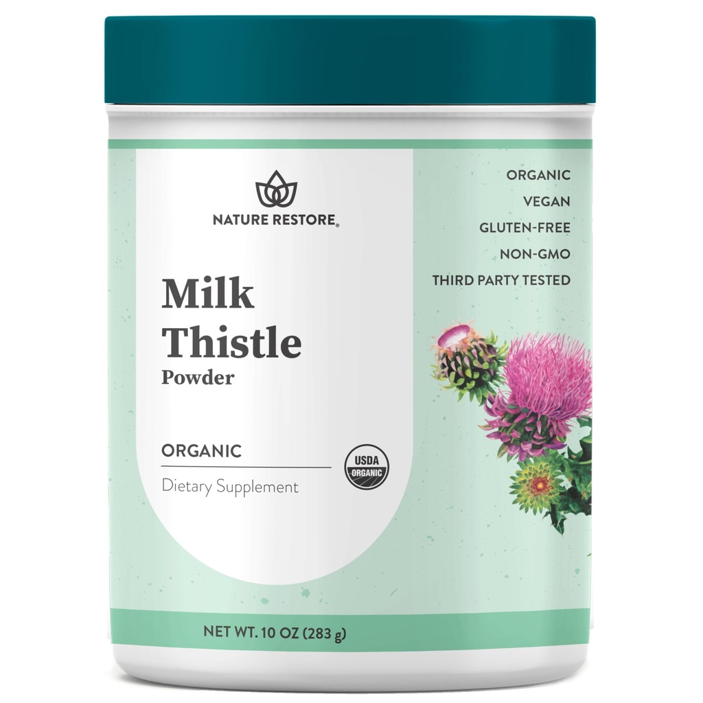 Natura Restaurare USDA Certified Organic Milk Thistle Seed Powder, 10 Ounces, Packaged in California