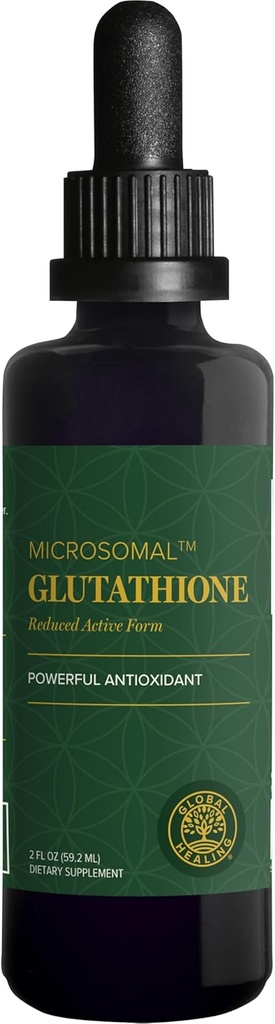 Global Healing Center - Supliment glutatione - Microsomal L-Glutation (Redus) 250mg - Antioxidant Microsomal Technology este mai Biodisponibil pentru corpul tau decat Liposozomal Kind - 2 Fl Oz