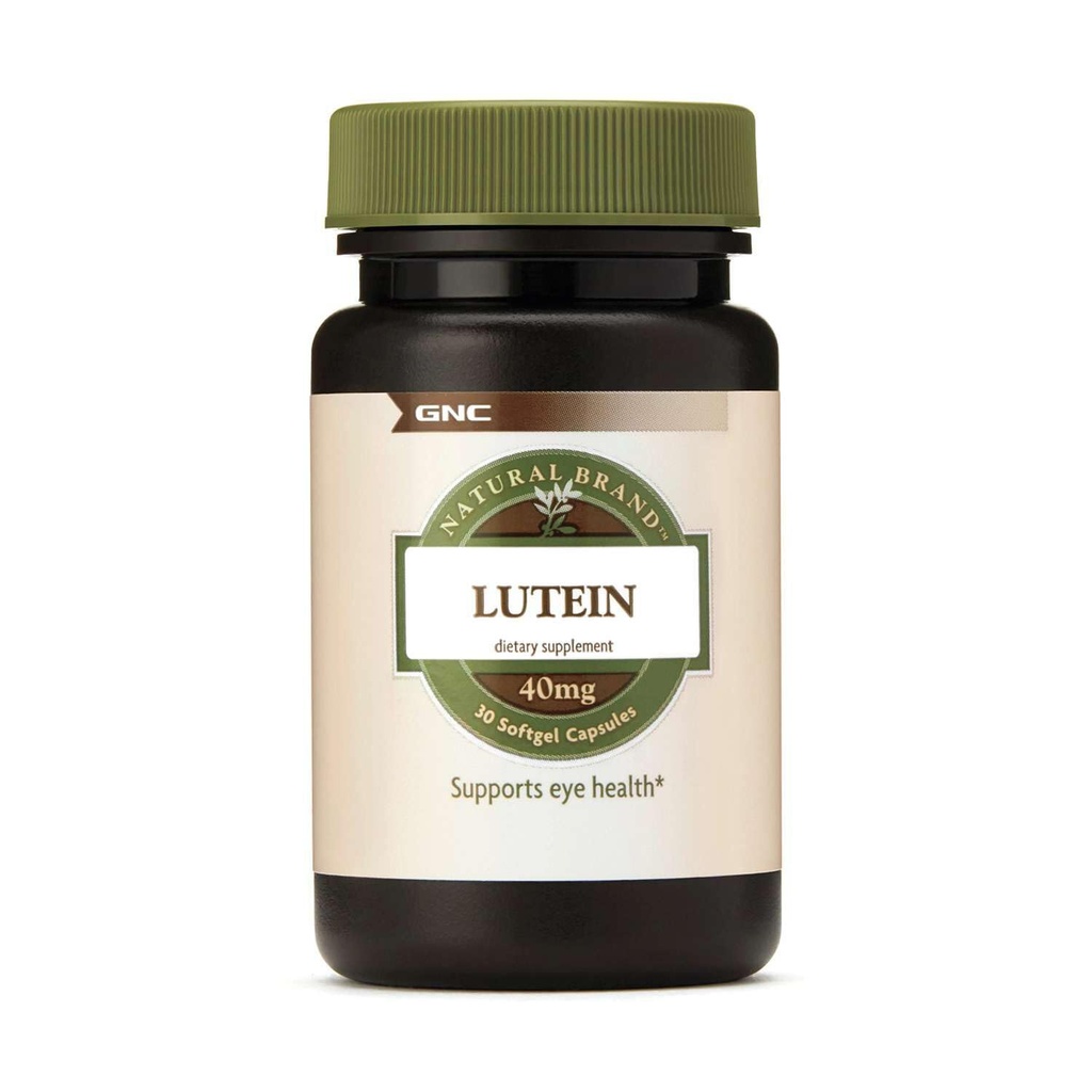 GNC Natural Brand Lutein 40mg, Suportă sănătatea ochilor, 30 Softgels