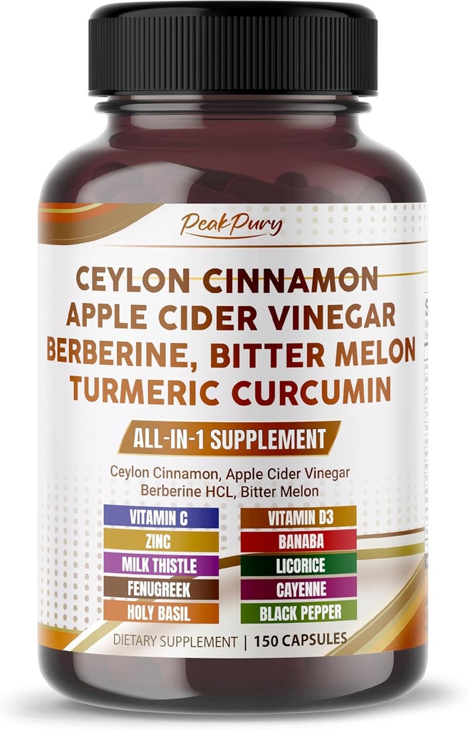 Ceylon Cinnamon Apple Cidru Oţet Berberine Bitter Melon - Made in USA