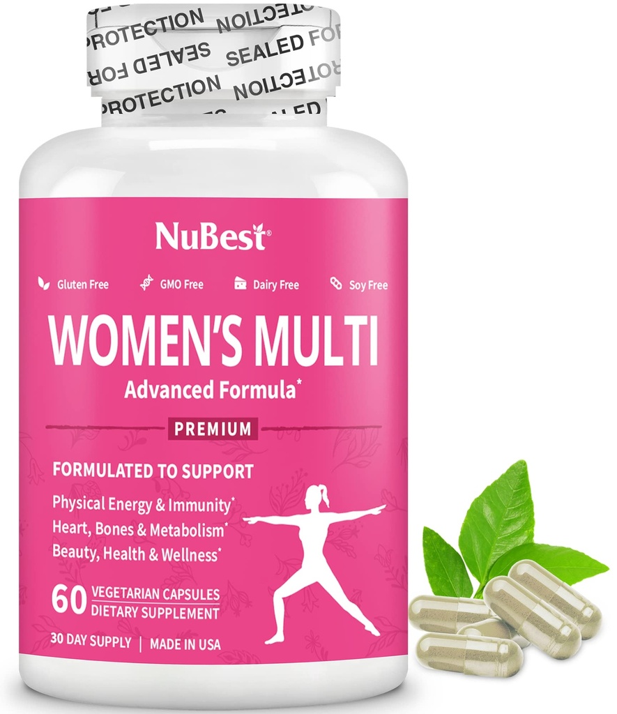Multivitamine pentru femei cu 39 de nutrienti cheie, vitamine esentiale, minerale, buruieni de capra excitat, Maca, Yam salbatic, Clover rosu, Cranberry, Arginina, Suplimentul plantei 
