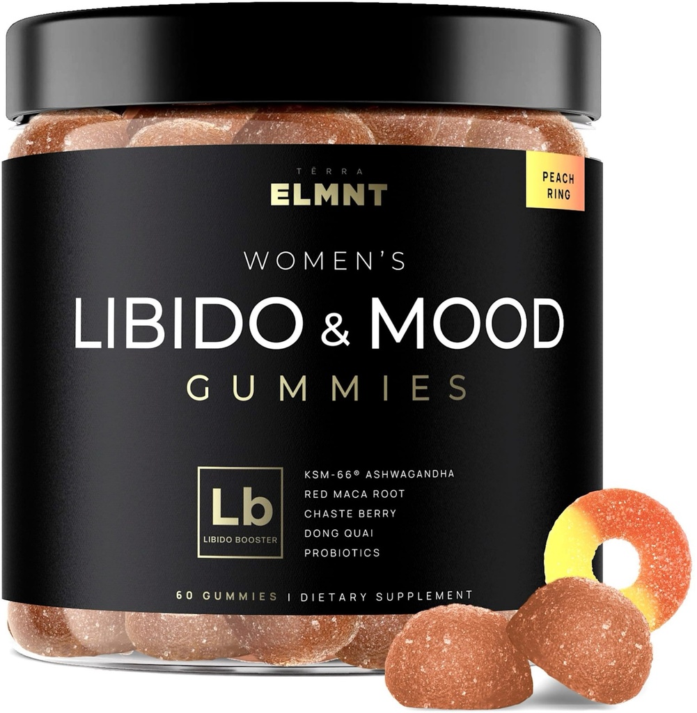 4,050mg Libido Support for Women KSM66® Ashwagandha Gummies + 30x Strength Red Maca Root - High Potency Libido, Mood & Testosterone Booster for Women Fast Acting - Natural Aphrodisiac Spicy Gummies