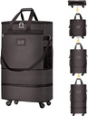 Valize cu roți Valiza extensibilă pentru bagaje pliabile cu 4 Roți Universale Collapsibil Rolling Travel Case (Cafea)