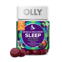 OLLY Muscle Recovery Sleep Gummies, somn și dureri musculare Suport, 3mg Melatonina, Tart Cherry, vitamina D, Berry Flavor - 40 Conte