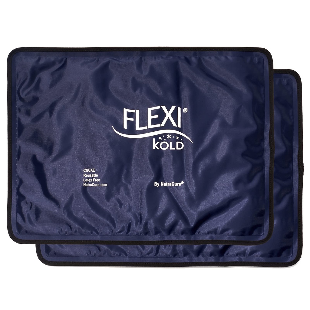 2 Pachete de gheaţă FlexiKold Gel (Standard Large: 10.5" x 14.5) - Pachet rece reutilizabil pentru leziuni, pentru calmarea durerilor de spate, Migrene Relief Pad, După Chirurgie, Postpartum, Cefalee, Umăr - 6300-COLD 2PK