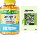 Spring Valley Omega-3 din ulei de pește 2000 mg, Îngrijire maximă, 120 Conte + Exclusiv VitaMax Vitamina Ghid (2 elemente)