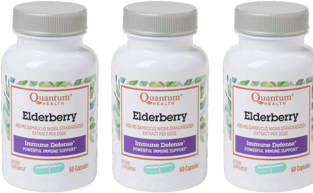 Cuantic Health, Elderberry Extract capsule, 60-Numar de pachete (Pachet de 3)
