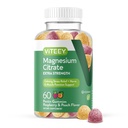 Gume de magneziu VITEEY pentru adulți - 170mg de Citrate de magneziu Gummy pentru calm, somn, Nervi și mușchi - Vegan, Gluten gratuit - 60 Conte