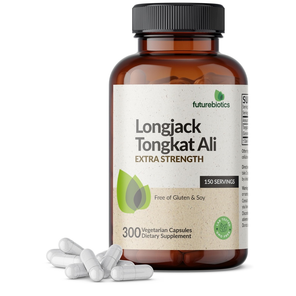 Futurebiotics Longjack Tongkat Ali Extra Putere Energie și suport de rezistență - non-GMO, 300 Capsule vegetariene