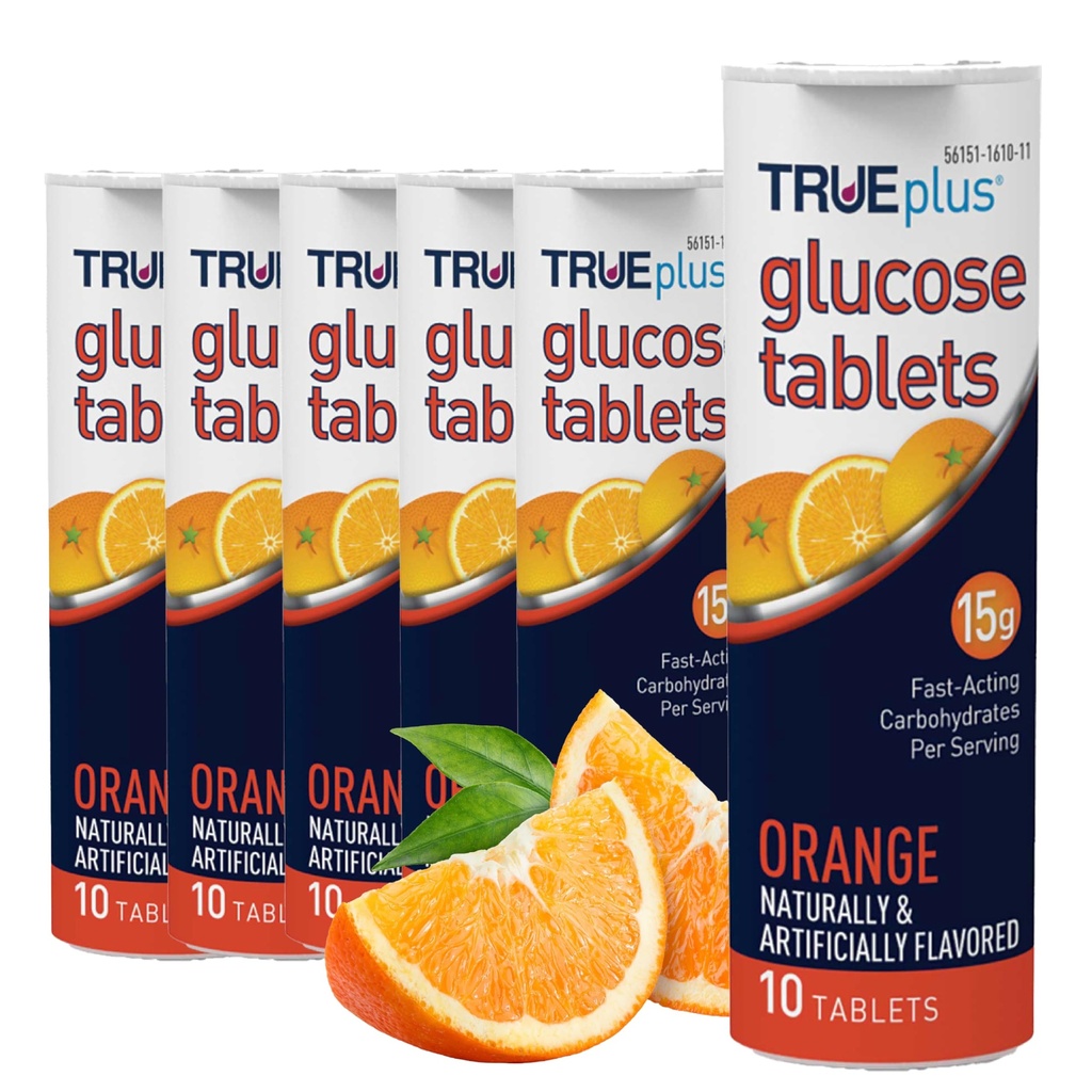 TRAUEplus Glucoză comprimate, aromă portocalie - 6X 10ct tuburi