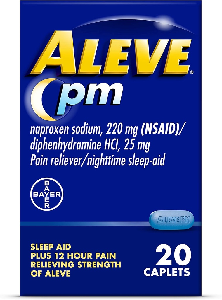 Aleve Pain Relief and Nighttime Sleep Aid Naproxen Sodium Caplets - 20 Count