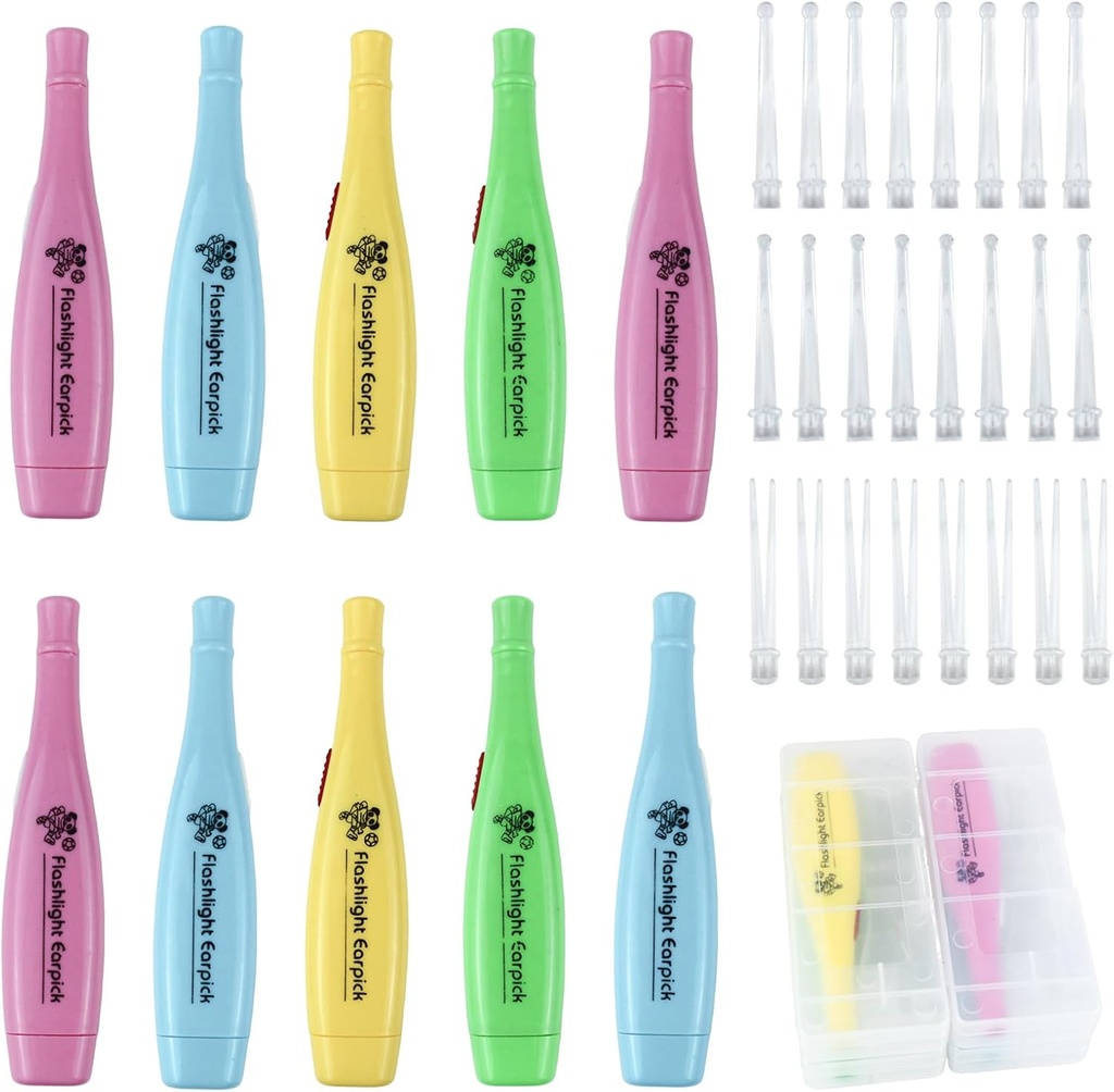 12 Piese ceara ureche instrument de îndepărtare cu LED-uri lumină pentru curăţarea ceara urechii Reutilizabil Pick urechi Tweezer Cleaner pentru adulţi şi copii de îngrijire a urechii