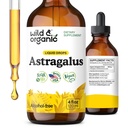 Astragalus tinctură sălbatică și organică - Supliment de sprijin imun w/Astragalus extract rădăcină - Tinctură Vegană pentru imunitate - Drops fără zahăr și alcool - 4 fl oz