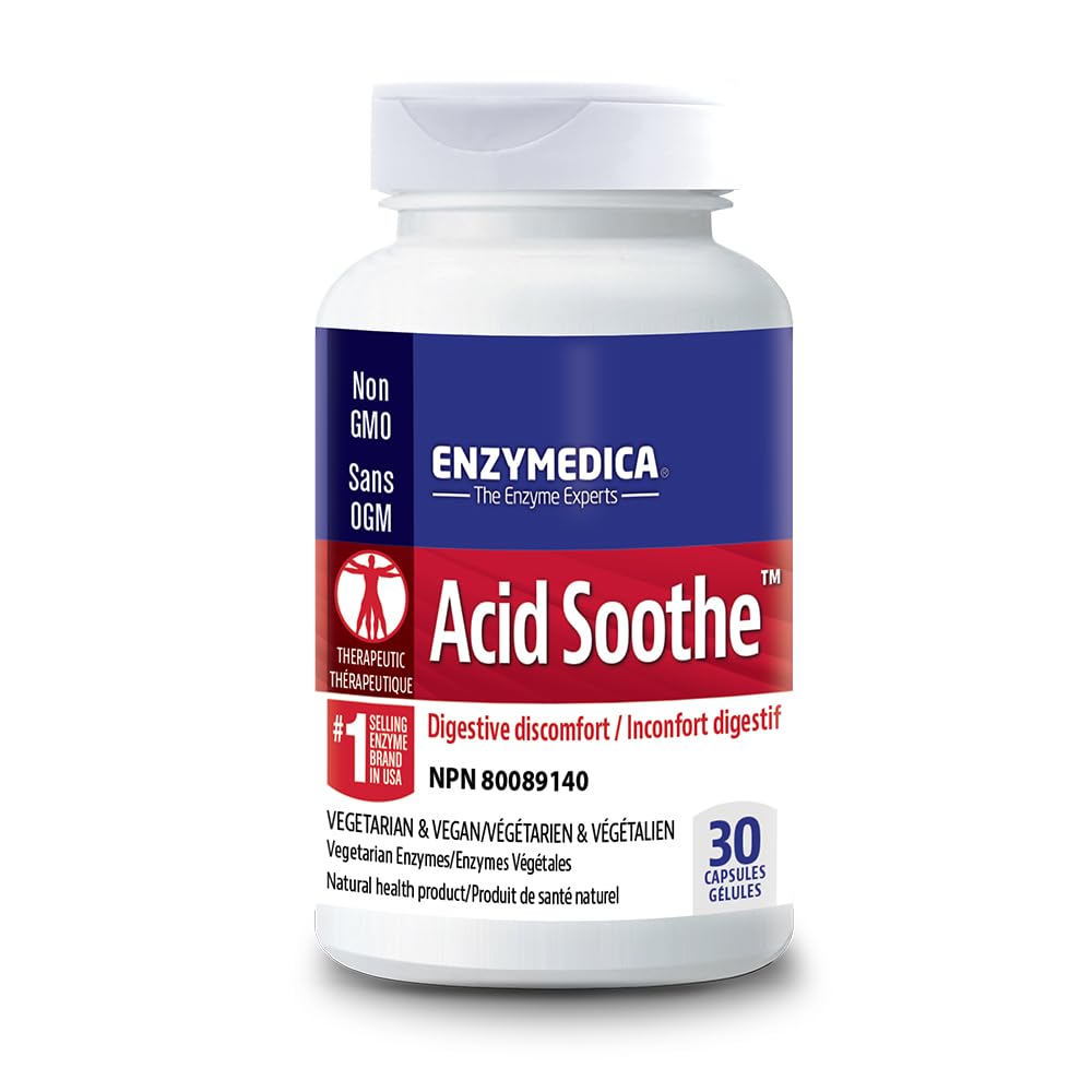 Enzymedica, acid Soothe, suport pentru arsuri la stomac ocazionale, 3-in-1 Formula cu enzime și plante aromatice Soothing, 30 Conte