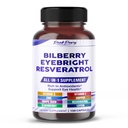 All-in-1 Bilberry Eyebright Astaxanthin Elderberry Resveratrol Supliment - bogat în antioxidanți și susține sănătatea ochilor - Made in The USA -150 Capsule