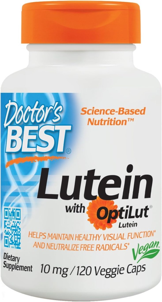 Cel mai bun Lutein al doctorului cu OptiLut, Non-GMO, Vegan, Gluten Free, Soy Free, Eye Health, 10 mg, 120 Veggie Caps