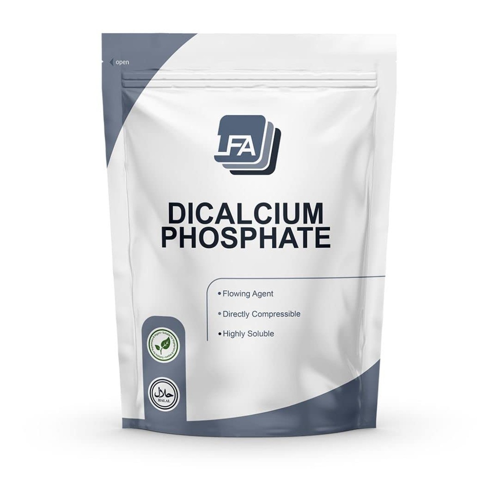Fosfat dicalcic Dihidrat DCPD pulbere - 1 kg (2,2 lb) - Tabletă și agent de curgere a capsulei - Agent anti-acumulator alimentar și filler suplimentar