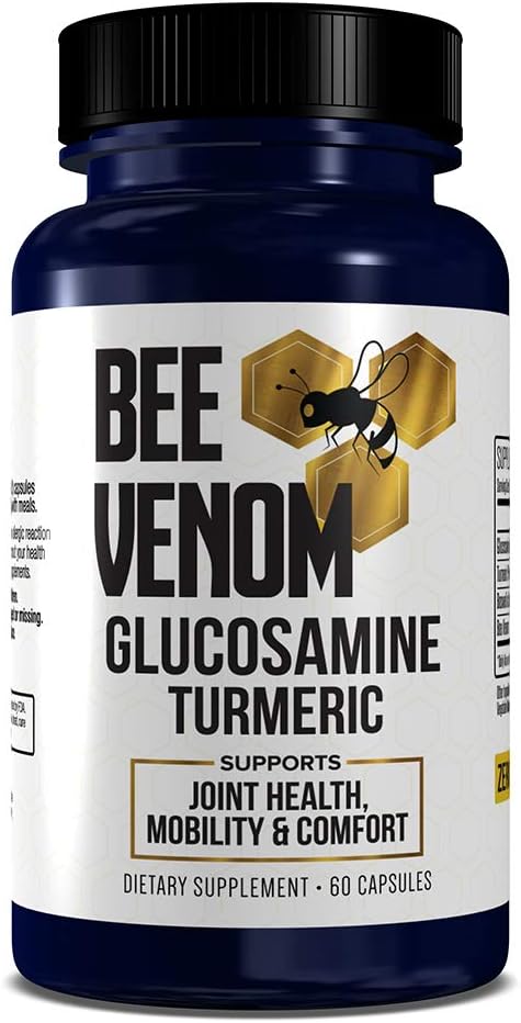 GenRestore: Bee Venom Supliment alimentar - Glucosamină Amestec Turmeric, Îmbunătățește sănătatea comună, Mobilitatea și Suplimentul Comfort - Pastile de extra-putere - Complexul de sănătate naturală 60 Capsule (1)