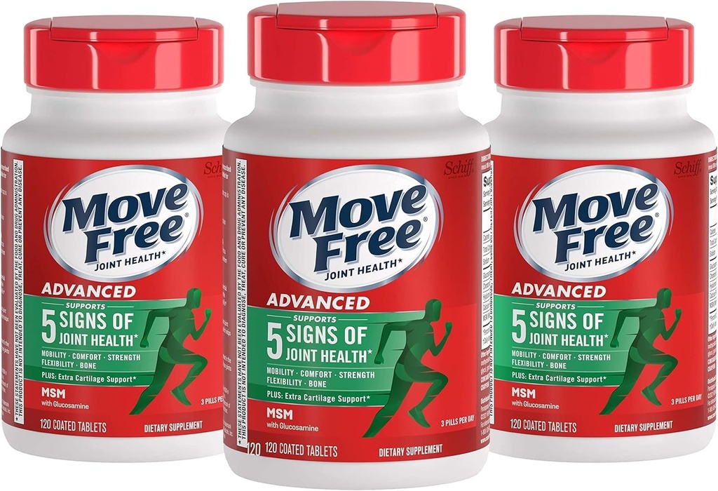 Schiff Mutare comprimate gratuite Avansate Plus 1500mg MSM - 120 comprimate filmate, ambalaj de 3