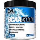 Evlution EVL BCAAs Aminoacids Powder - BCAA Powder Post Workout Recovery Drink and Stim Free Pre Workout Energy - 5g Ramking Chain Amino Acids Supplement for Men - Blue Raz