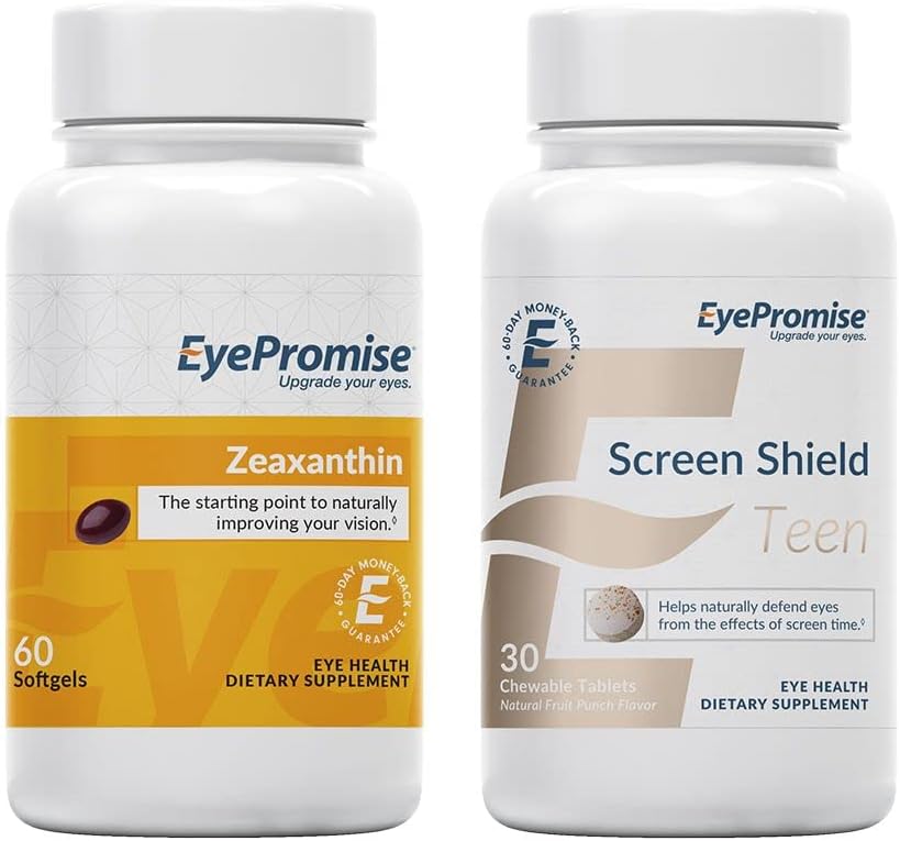EyePromise Zeaxanthin Eye Vitamina și Screen Shield Teen Chewable Eye Vitamina
