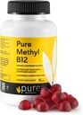 Metil B12 Vitamina Gumries - Vitamina Vegana B12 Metilcobalamină Gummies pentru adulți și copii - Gummy Mastic B-12 pentru energie și funcția nervoasă 