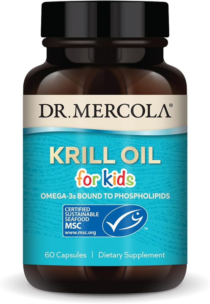 Dr. Mercola Kids Krill Capsule de ulei, 60 Conte