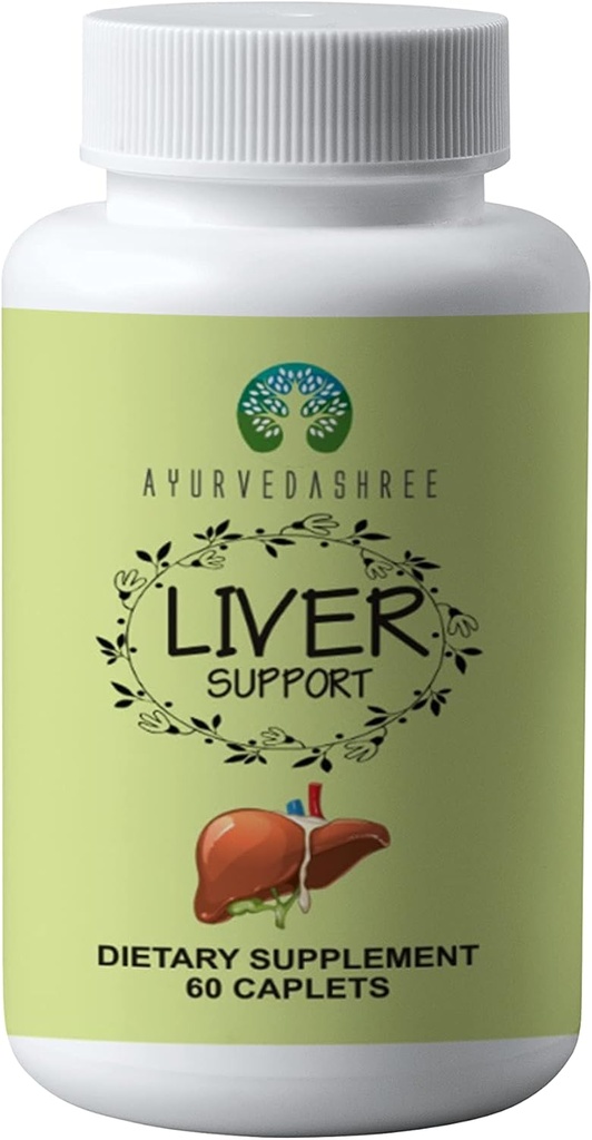 Suport hepatic Herbal Ayurvedic Supliment, Suporte Ficat sănătos, Amestec de 13 Herbs puternice, Vegan, Gluten-Free, 60 Caplete