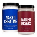 Creatină pură goală Monohidrat 100 Serviri + 100 Serviri nearomatizate BCAAs Vegan Bundle
