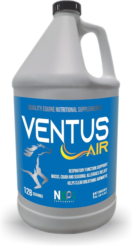 Ventus Air - Suport pentru respirație Mucus Alergii tuse Supliment pentru cai de NXP Suplimente - 1 Gallon (128 oz)