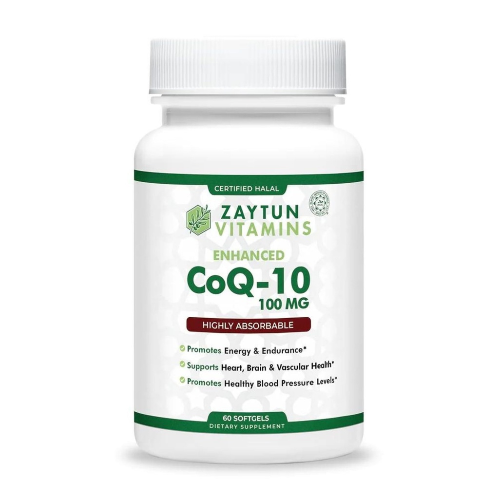 Zaytun Halal CoQ10 Foarte absorbabil, One pe zi, Sprijină Heart Health Support and Energy Production, 60 Mini Softgels, Made in USA - Halal Vitamine