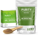 Certified Organic He Shou Wu - Sac mare de 5oz de 30:1 concentrat-Fo-ti - Extract de FOTI organic-Fo ti He Shou organic-Plus gratuit Bambus Spoon