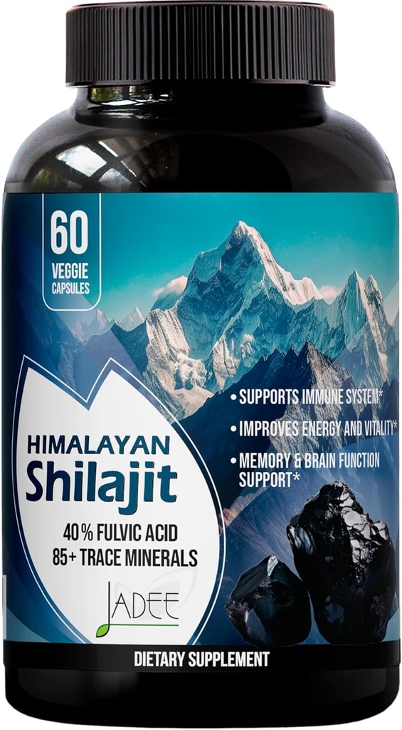 5000 mg capsule Himalayan Shilajit pentru bărbaţi şi femei - 40% Acid fuzilic + 85+ Trace Minerale