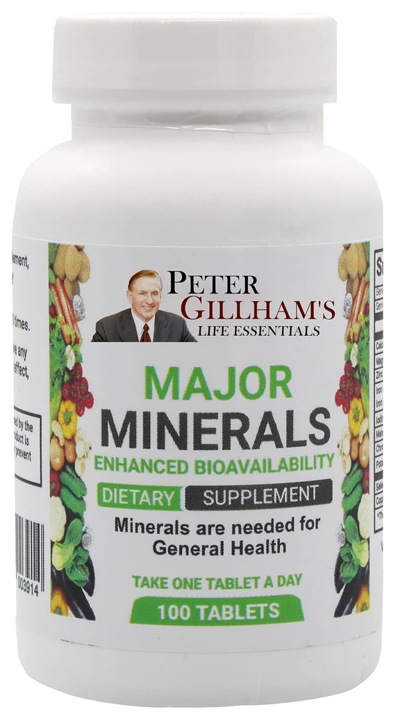 Minerale majore 100 tablete, fără oxid! Ușor de digerat Multimineral, Echilibrat pentru bărbați și femei Bone & Immune Sistem de suport cu fier și potasiu de Peter Gillham's Life Essentials