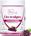 Zero zahăr - Concord de struguri Electroliti pulbere - Reîmprospătare amestec de hidratare - Cafeina Energie Liberă cu toate ingredientele naturale - Vegan, Keto & Paleo - Zahăr Electroliți gratuite băutură Mix - 120 Serviri