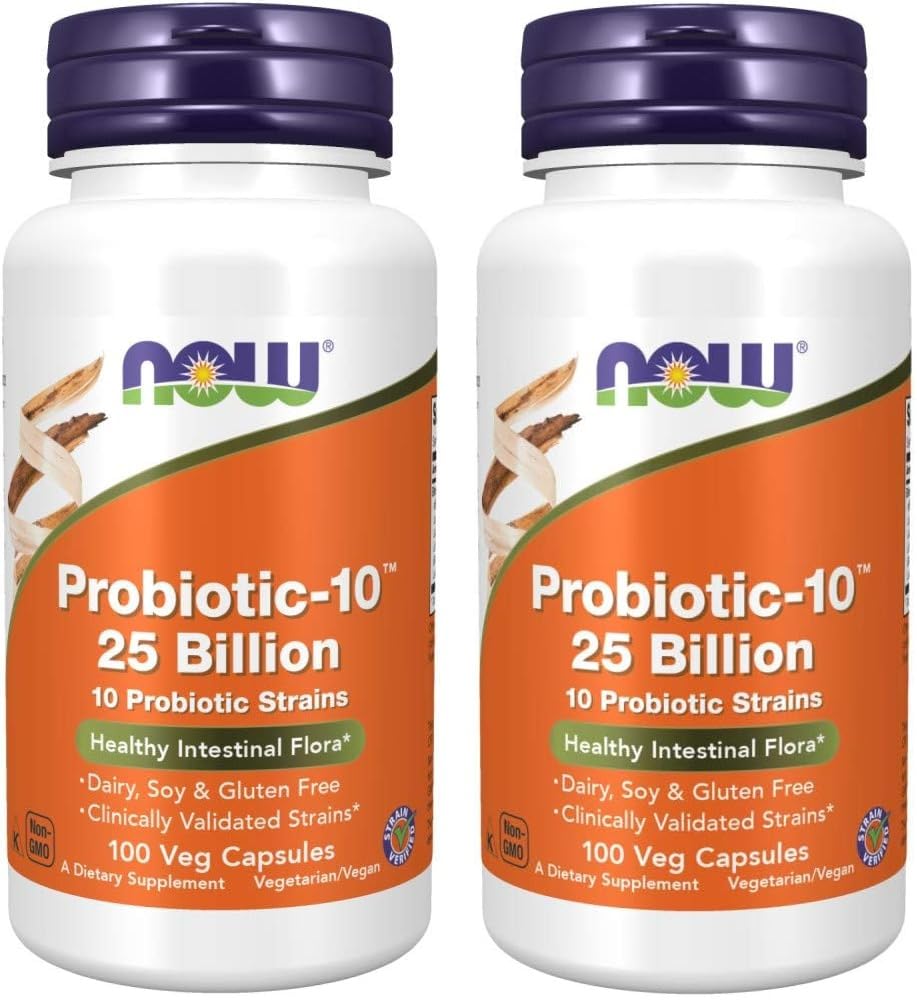 Acum alimente Probiotic-10 25 Miliarde, 100 Conte (Pachet de 2)