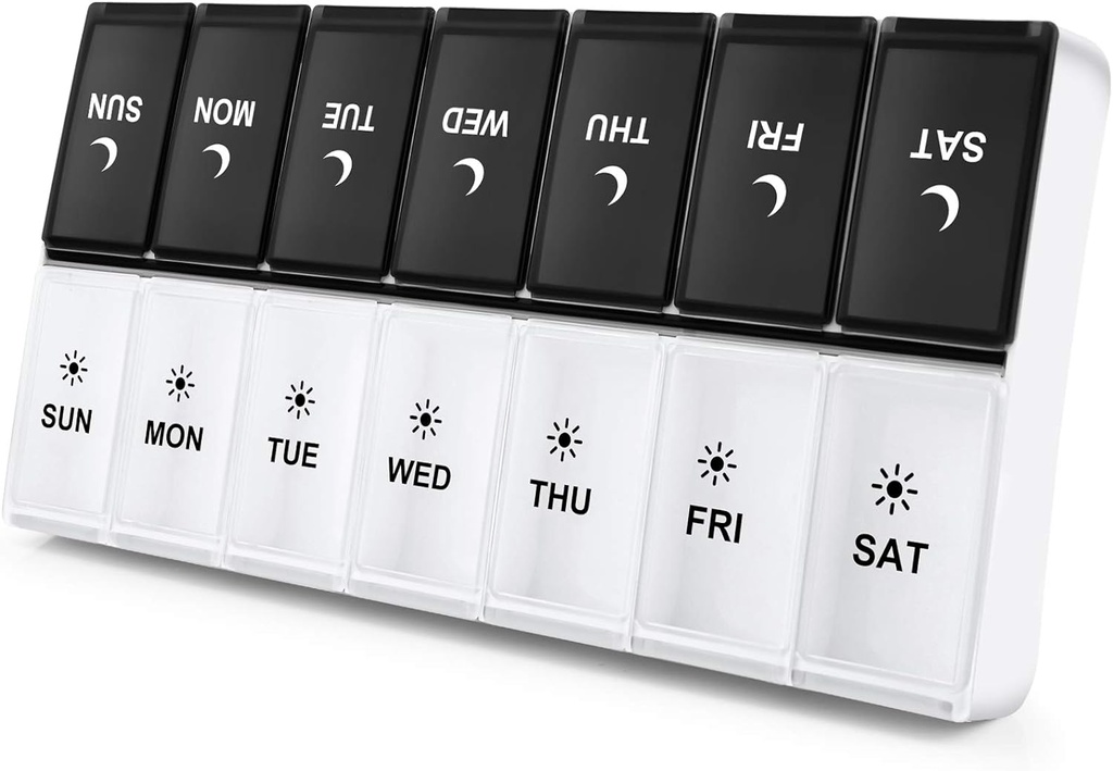 DANYING Extra Large Pill Organizator 2 ori pe zi, XL Săptămânal Pilula Cutie 2 pe zi, AM PM Caz Pilula, Ziua de noapte Pill Container 7 zi, Vitamina Caz de două ori pe zi