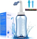 Darate Neti Pot Sticla de clătire Sinus, spălare nas Cleaner presiune Clătire Nasal Irigare pentru BPA Adult & Kid Gratuit cu termometru autocolant (300ml)