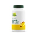 Nutritie proaspata Vitamina Vegana D3 + Capsule K2 - 5000 UI D3 + 100mcg K2 ca MK-7 pentru absorbtie optima - Immune Health, Bone Health, Mood - Non OMG - 90 capsule, 3 luni de aprovizionare