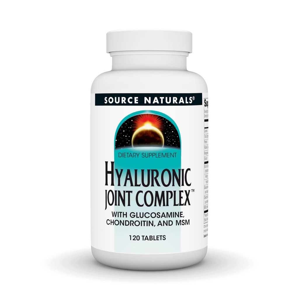 Naturals sursă Complex comun hialuronic cu glucosamină, Chondroitin & MSM Putere suplimentară - 120 comprimate