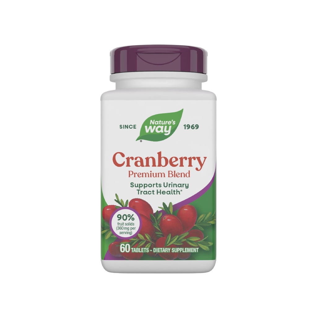 Natura's Way Premium Blend Cranberry, Urinal Tract Health Supplement with Vitamin C, 60 Tablets